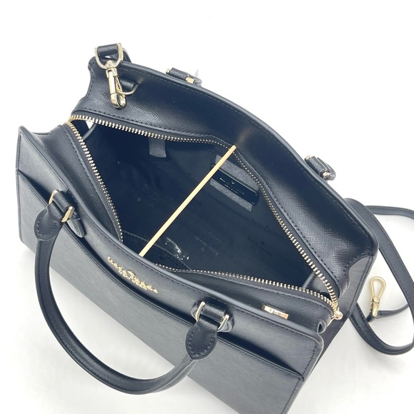 Kate Spade Madison Medium Satchel Crossbody Bag & Slim Bifold Wallet Black - Picture 6 of 11
